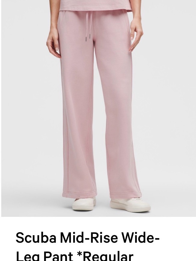 Lululemon Athletica Scuba Mid-Rise Wide-Leg Pants In Light Pink